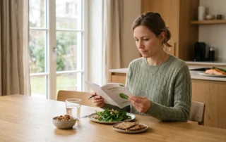Frau informiert sich über DHA und Omega-3 in der Schwangerschaft